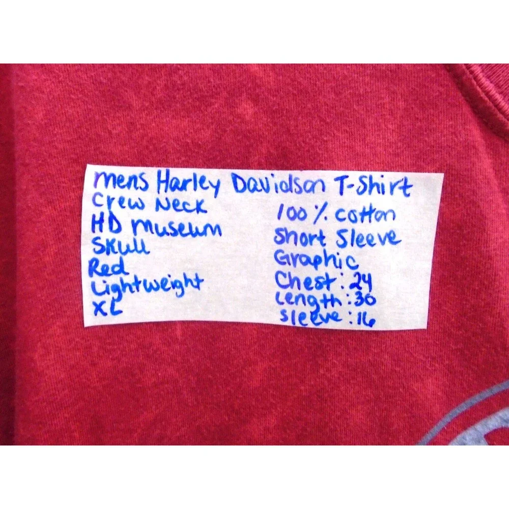 Harley Davidson Museum Shirt Men's Size XL Skull Red Milwaukee Wi - Picture 7 of 11
